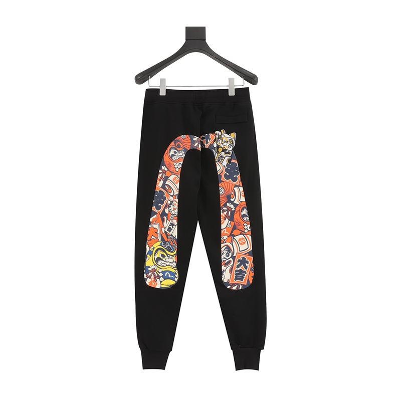 Evisu Sweatpants 24fw Damo Embroidered Badge Sweatpants plus Size Men and Women Same Style