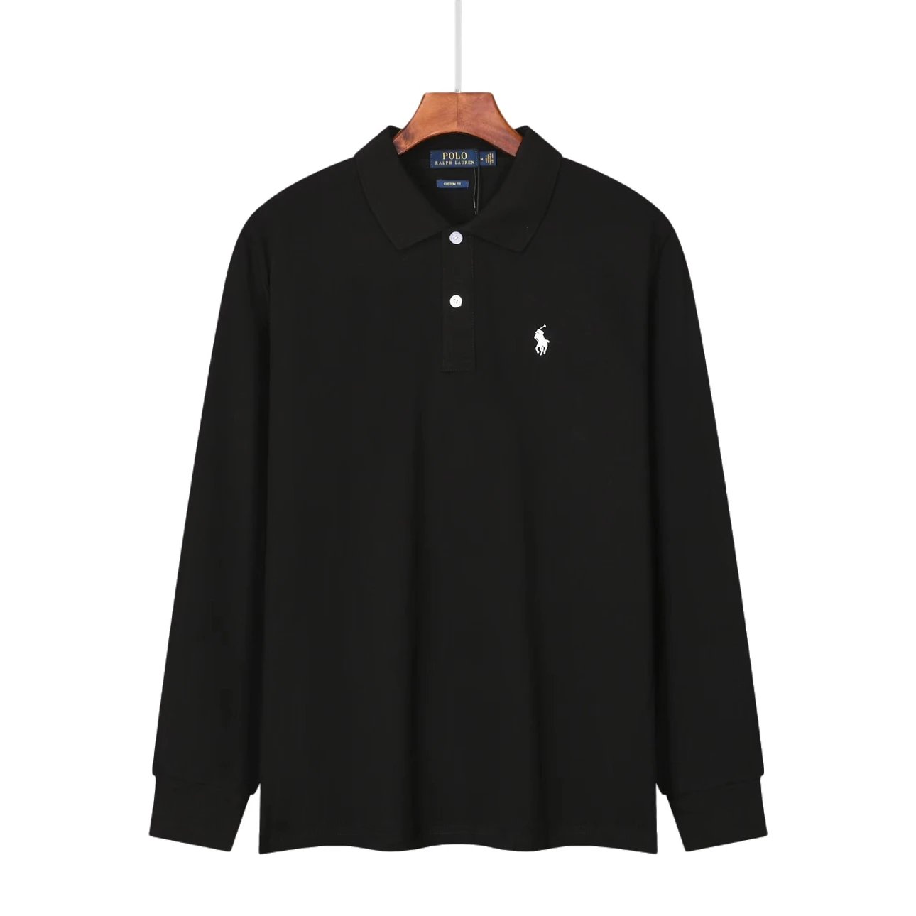 Ralph Lauren Hoodie Top Version Label24Autumn New Casual Long Sleeve polo Shirt Solid Color Commute