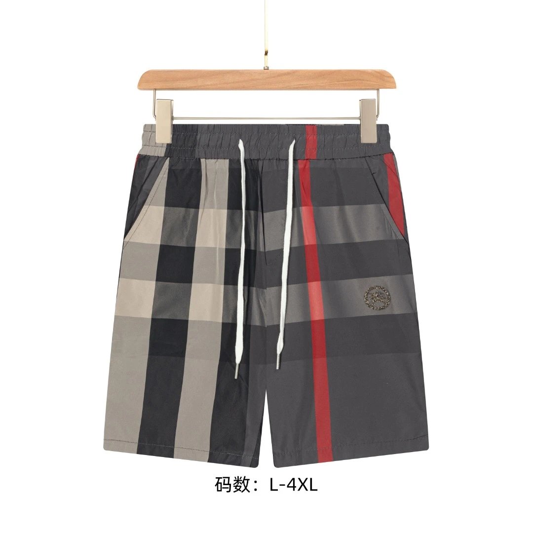 Burberry Shorts Full Print Plaid with Front Embroidery logo Five-point Shorts25ss New Drawstring Casual5Two-Piece Casual Sweatpants Summer Pants Unisex Pure Cotton Sweatpants