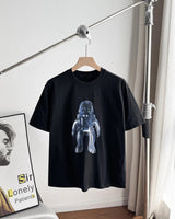 Louis Vuitton LV T-shirt Alien Print on the Chest logo round Neck Short Sleeve25ss New Pure Cotton Unisex Style T Casual T-Shirt Base Layer Shirt OS Loose Fit Half Sleeve Top Plus Size