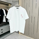 Chrome Hearts T-shirt Chest Brand Logo Embroidery logo round Neck Short Sleeve25ss New pure cotton T Unisex T-Shirt OS Loose Fit Base Shirt Top Half Sleeve T-Shirt