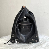 Balenciaga Bag Top version 【Grade Surrogate Shopping Original Factory】23New lecagole Vegetable Basket Vest Shopping Bag Handbag Original Pleated Oil Wax Sheepskin Rivet Shoulder Portable tote Tote Bag