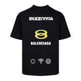 Balenciaga T-shirt Back Letter Phone Signal Symbol Print logo round Neck Short Sleeve25ss New pure cotton T Unisex T-Shirt OS Loose Fit Base Shirt Top Half Sleeve T-Shirt