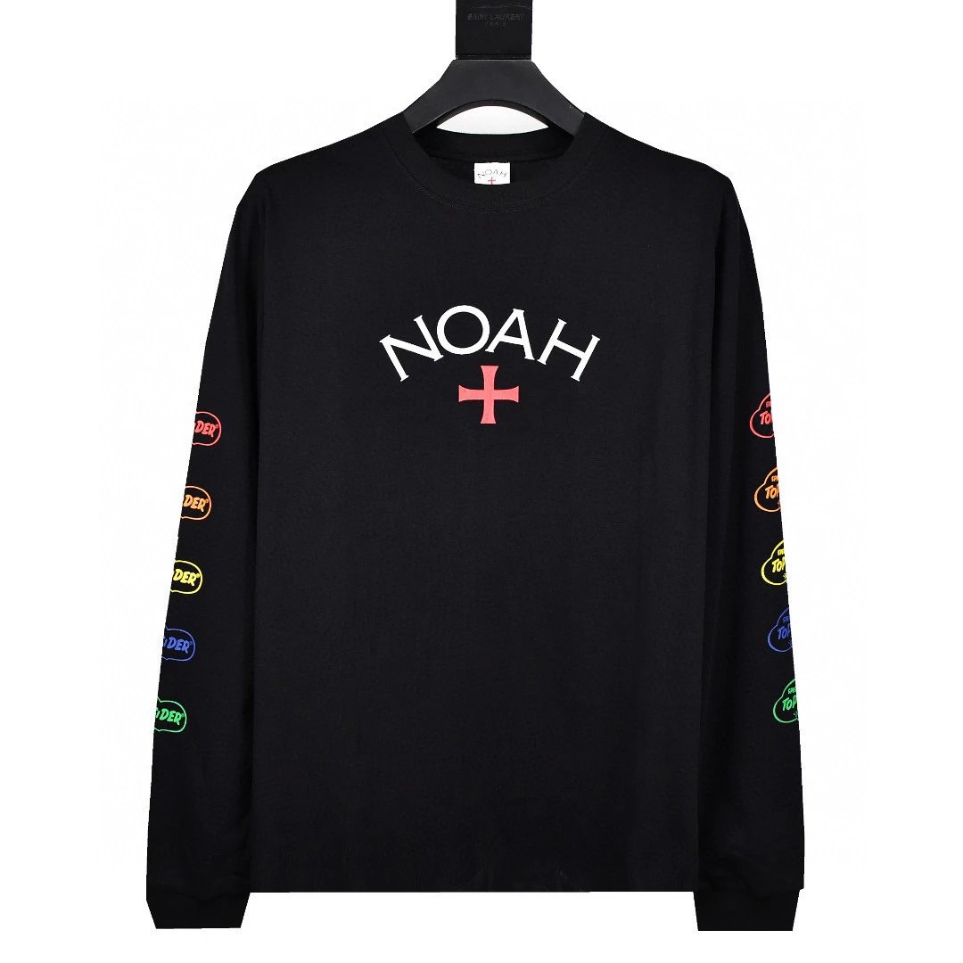 NOAH Hoodie Top Version First Generation Cross LOGO round Neck Pullover Long Sleeve T T-shirt Men and Women Same Style Simple Bottoming Shirt