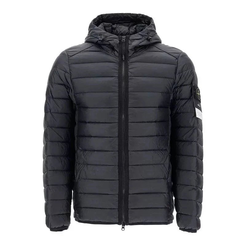 Stone Island Down Jacket Top Version Autumn and Winter New Lightweight down Jacket Men's and Women's Hooded Cardigan Coat