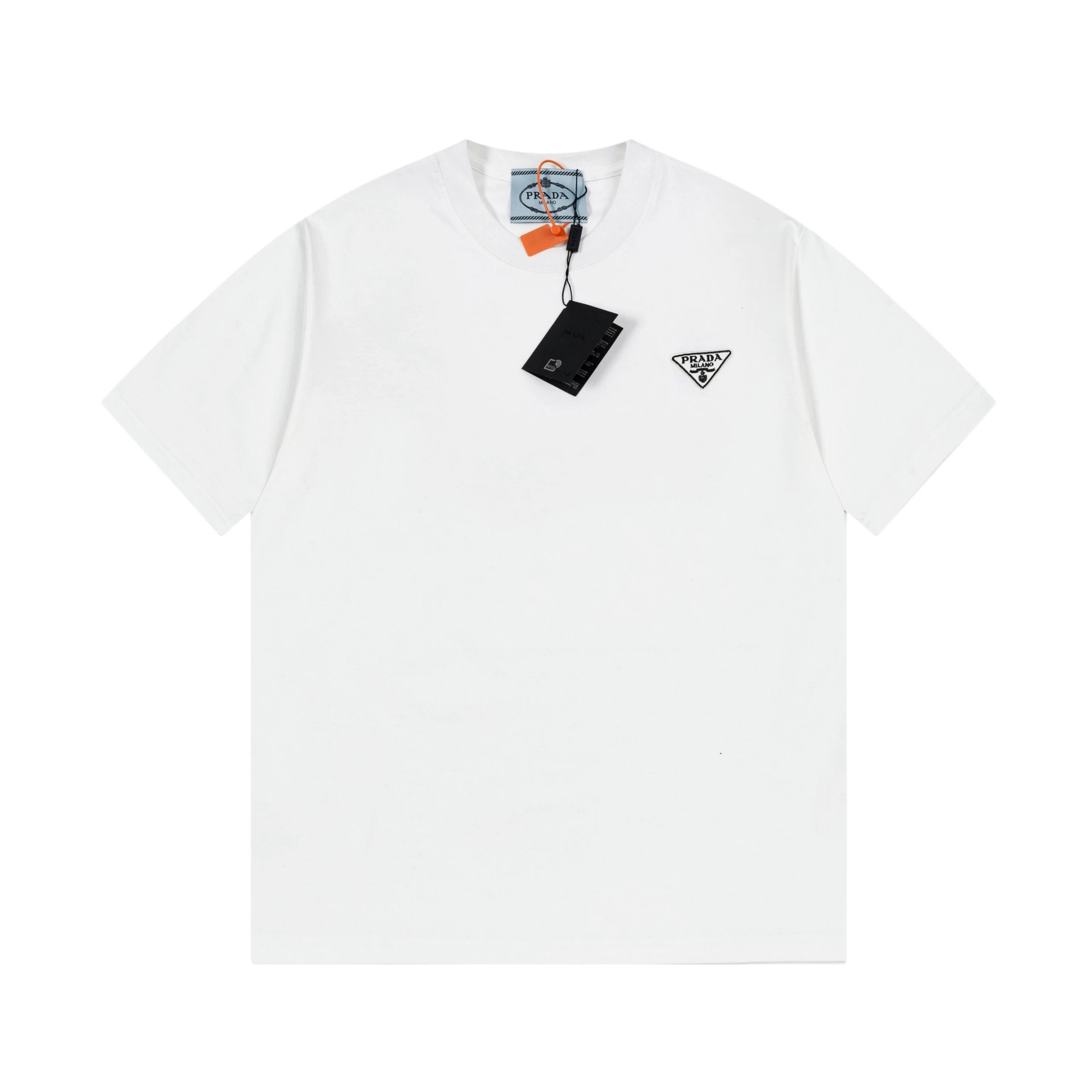 PRADA T-shirt Triangle mark logo round Neck Short Sleeve25ss New pure cotton T Unisex T-Shirt OS Loose Fit Base Shirt Top Half Sleeve T-Shirt