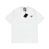 PRADA T-shirt Triangle mark logo round Neck Short Sleeve25ss New pure cotton T Unisex T-Shirt OS Loose Fit Base Shirt Top Half Sleeve T-Shirt
