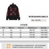 OFF -White Hoodie Back Pink Painting Arrow Hooded Sweater for Men and Women