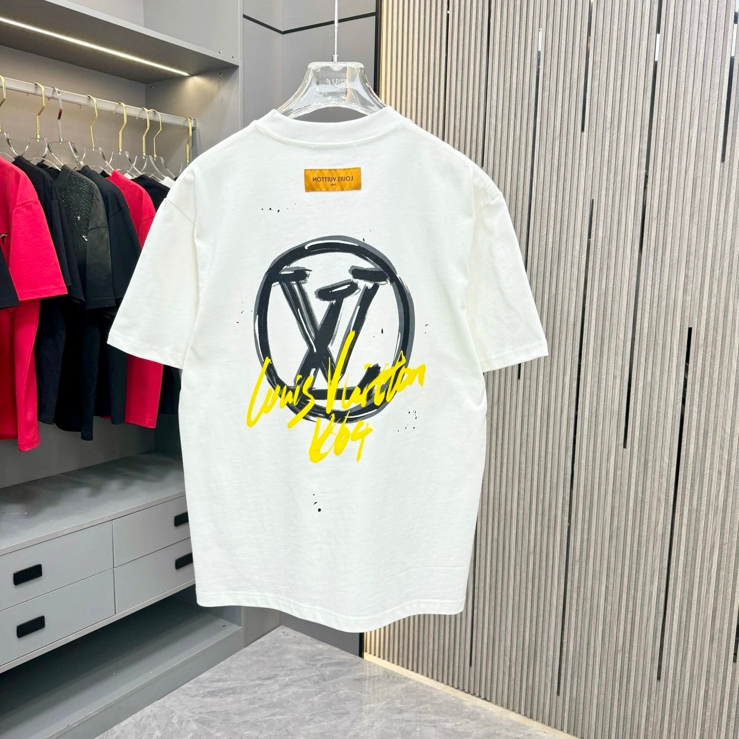 Louis Vuitton LV T-shirt Backside Dot Print Craft logo round Neck Short Sleeve25ss New Pure Cotton Unisex Style T T-shirt OS Loose Fit Base Shirt Half Sleeve T-Shirt Top Half Sleeve