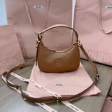 Miu Miu Bag Top version New Model Style hobo Bag Imported Calfskin Glossy Leather Handbag Mini Handbag Shoulder Bag Messenger Bag Women's Bag5BC161