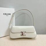 Celine women's bag Top version 【Super Original Leather】2024New Ladies NewLOLA Medium Logo Printed Handbag Retro Twist Lock Bag Lola Handbag Arc De Triomphe Underarm Bag Women's Bag Casual Bag Shoulder Bag Baguette Bag115532115533