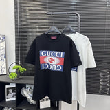 Gucci T-shirt Square Frame Letter Front Print logo round Neck Short Sleeve25ss New pure cotton T Unisex T-Shirt OS Loose Fit Base Shirt Top T-Shirt Short Sleeve