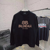 Balenciaga Hoodie Personalized Letters logo Printed Crewneck Sweatshirt Casual Loose Fit Pure Cotton Terry Sportswear Os Unisex Fit Top24ss Autumn and Winter New Products