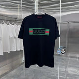 Gucci T-shirt Unique Letter Print on Chest logo round Neck Short Sleeve25ss New Pure Cotton Unisex Style T T-shirt OS Loose Fit Base Shirt Top Half Sleeve T-Shirt