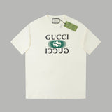 Gucci T-shirt Classic Green Double G Wow Glue Thick Board logo round Neck Short Sleeve25ss New Pure Cotton Unisex Style T T-shirt OS Loose Fit Base Shirt Top Half Sleeve T-Shirt