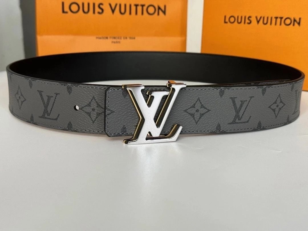 Louis Vuitton LV Belt Top version 【Counter Quality】The Most New Belt4.0cm Men's Belt Metal Buckle Men's Leather Belt with Classic Presbyopic Checkered Belt with Genuine Goods Packaging No Problem in and out of the Counter Versatile Casual Fashion Formal W