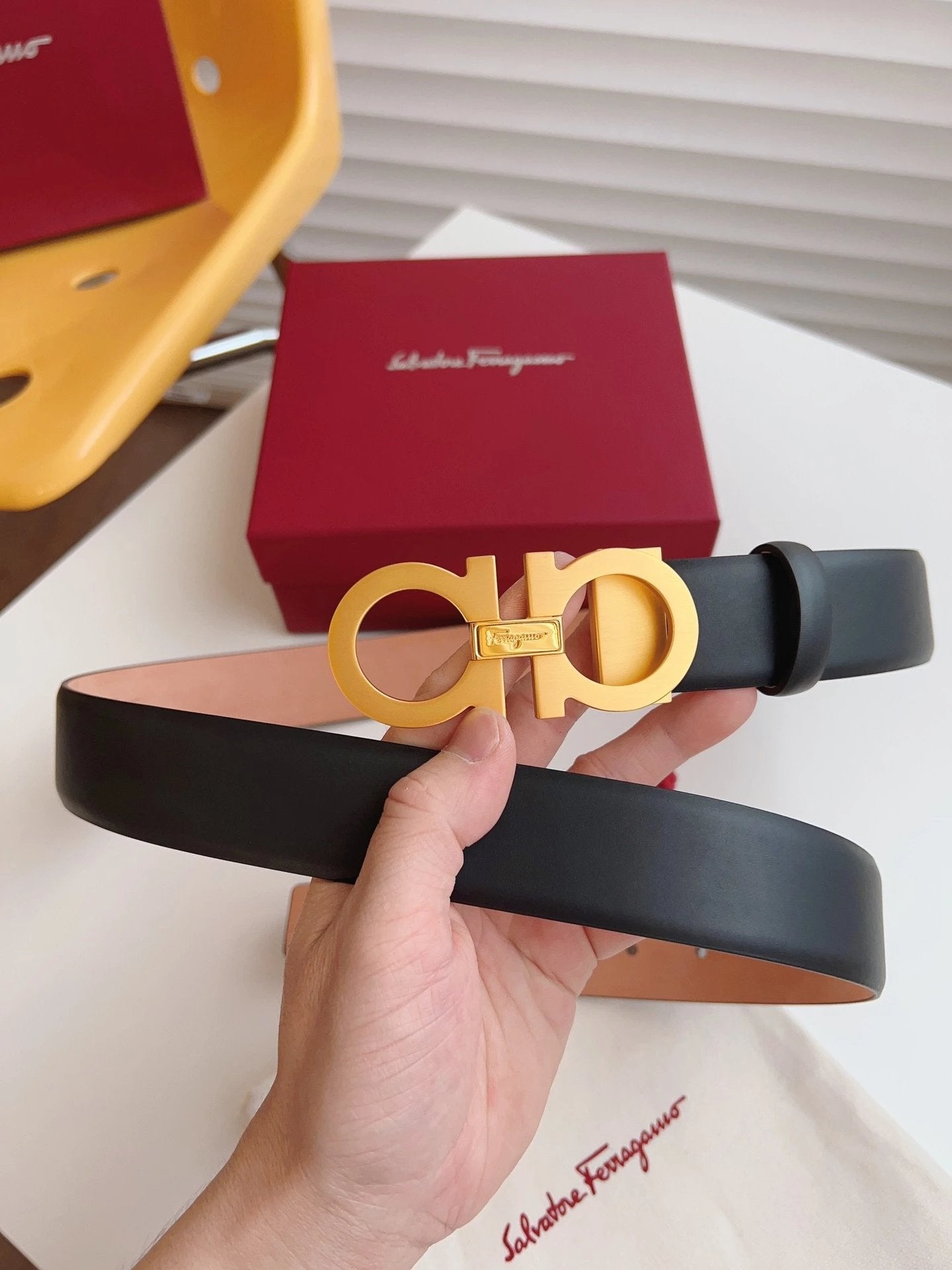 Ferragamo Belt Top version 【Full Package】Belt Width for Men and Women3.5cm with Chip nfc Anti-Counterfeiting Quality Counter Full Set Packaging Italian Double-Sided Cowhide Matching Boutique Brass Buckle Long and Short Belt Pants Belt