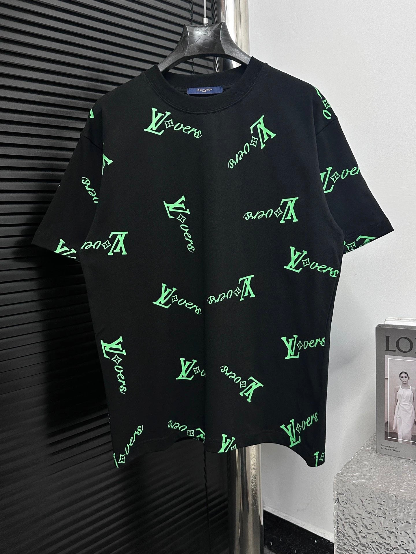 Louis Vuitton LV T-shirt Full Letter Print logo round Neck Short Sleeve25ss New Pure Cotton Unisex Style T Casual T-Shirt Base Layer Shirt OS Loose Fit Half Sleeve Top Plus Size