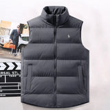 Ralph Lauren Vest Autumn and Winter down Cotton Vest Men's Outer Wear Stand-up Collar Thick Warm Back