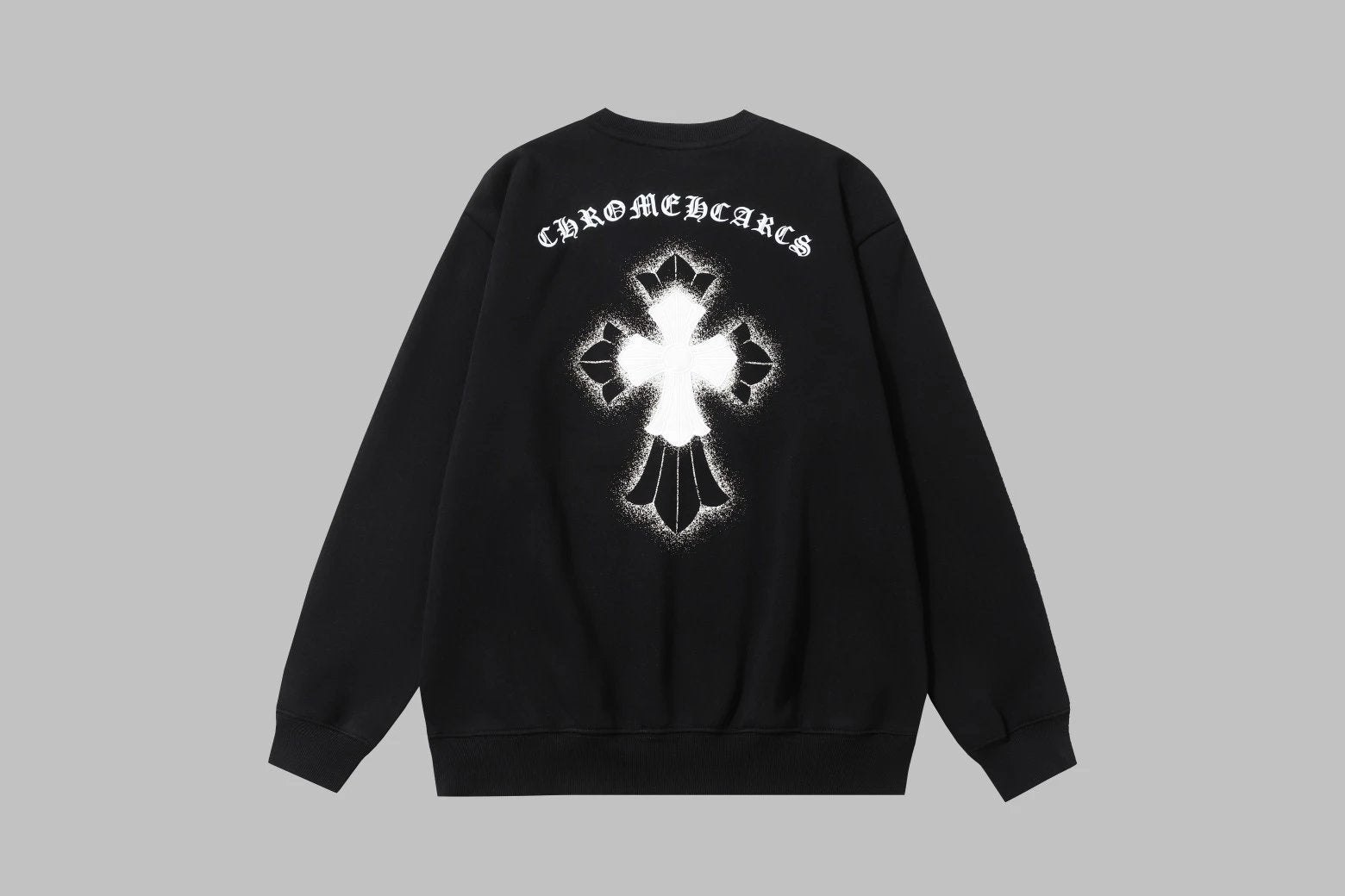 Chrome Hearts Hoodie Leather Label Fleece Lined Thickened Crewneck Sweatshirt Jacket OS Pullover Style B 100% Cotton Long Sleeve Unisex Loose Base Shirt Sports Casual Top