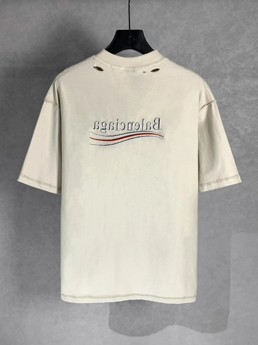 Balenciaga T-shirt Front and Back Cola Letter Embroidery logo round Neck Short Sleeve25ss New Pure Cotton Unisex Style T T-shirt OS Loose Fit Base Shirt Top Half Sleeve T-Shirt