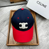Celine Hat Color-Block Logo logo Baseball Cap Sunshade Sun Protection Duckbill Cap Slimming Face Curved Brim Versatile Large Head Circumference Sports Hat Unisex Couple Style