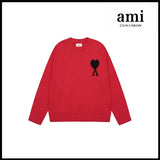 Ami Sweater Knitwear Classic round Neck Big Heart Jacquard Pullover Sweater Loose and Idle Sense Casual Couple Outfit-CY