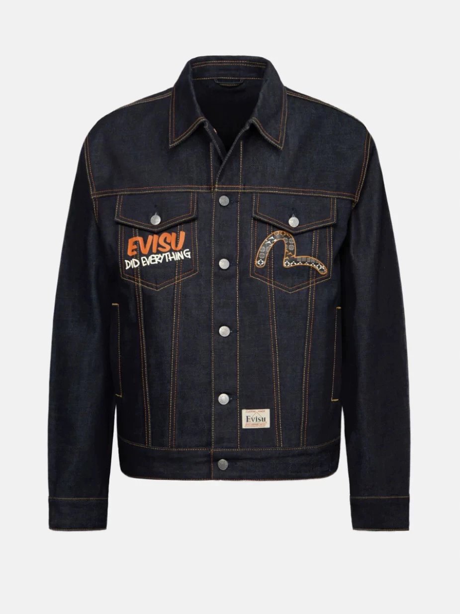 Evisu Jackets Top Version Men's Wide Version Denim Jacket Coat