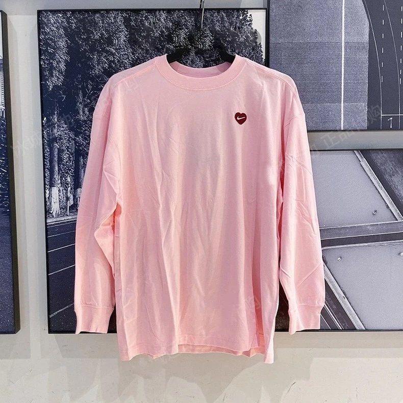 Nike Women's New Knitted Cotton Loose Sports and Leisure round Neck Pullover Long Sleeve T T-shirt FD9933