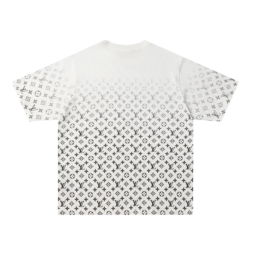 Louis Vuitton LV T-shirt Gradient Full Print LOGO round Neck Short Sleeve25ss New pure cotton T Unisex T-Shirt OS Loose Fit Base Shirt Top Half Sleeve T-Shirt