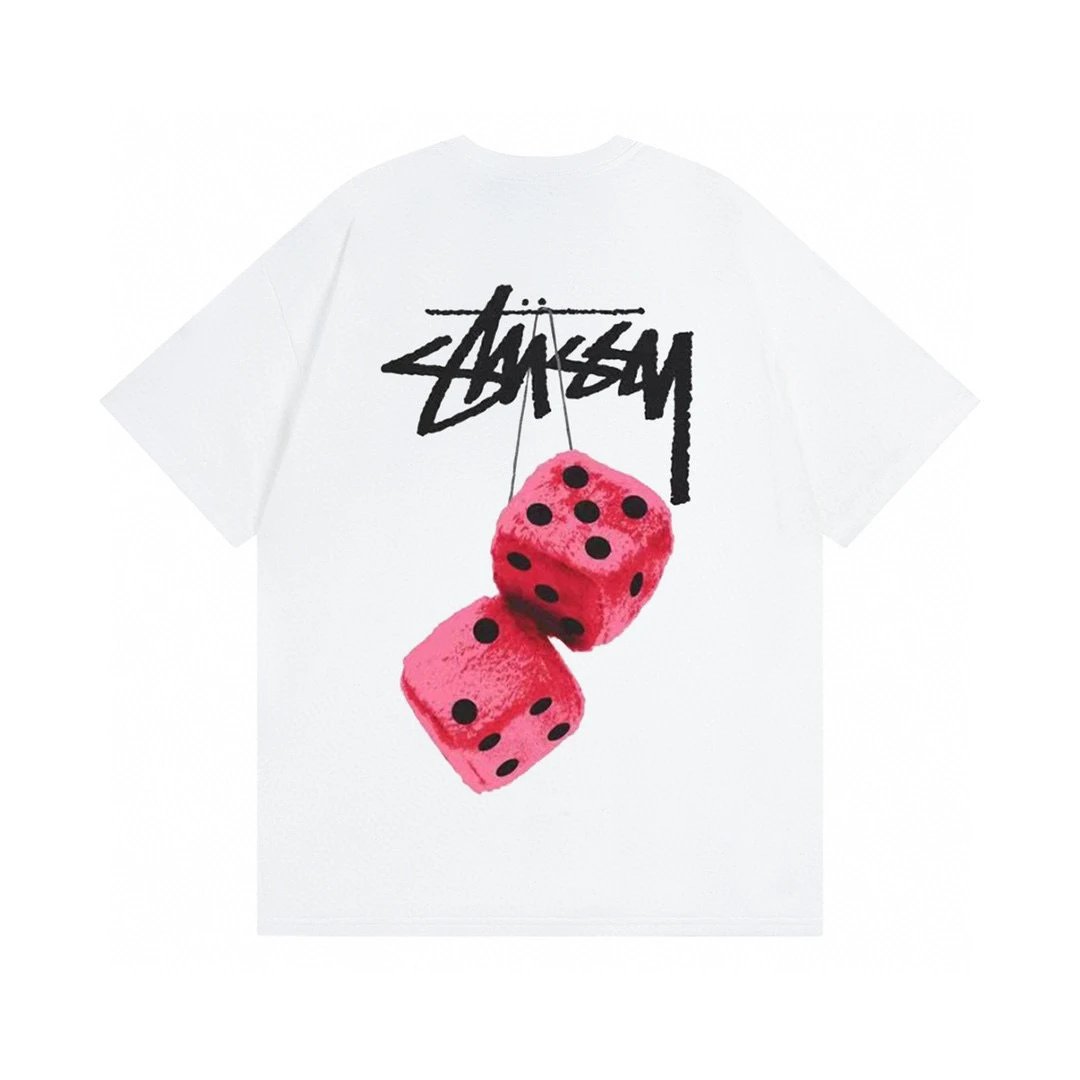 Stussy T-shirt Short Sleeve T T-shirt Flower Crown Love Casual Loose American Couple Wear-CY