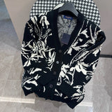 Louis Vuitton LV Sweater Thistle Jacquard Pattern Knit Cardigan Sweater Coat Unisex Long Sleeve Soft Lazy Style OS Loose Fit Thickened Versatile Casual Wear for Both Inner and Outer Layering