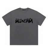 Balenciaga T-shirt Chest Calligraphy and Painting Print logo round Neck Short Sleeve25ss New Pure Cotton Unisex Style T T-shirt OS Loose Fit Base Shirt Top Half Sleeve T-Shirt