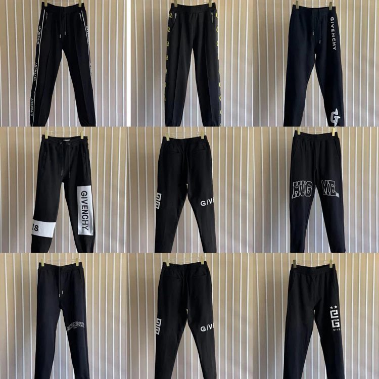 Givenchy Sweatpants Top Version Counter Same Style Pure Cotton Spring and Autumn Pants Men's Casual Sweatpants Loose Track Pants Fashionable Trousers