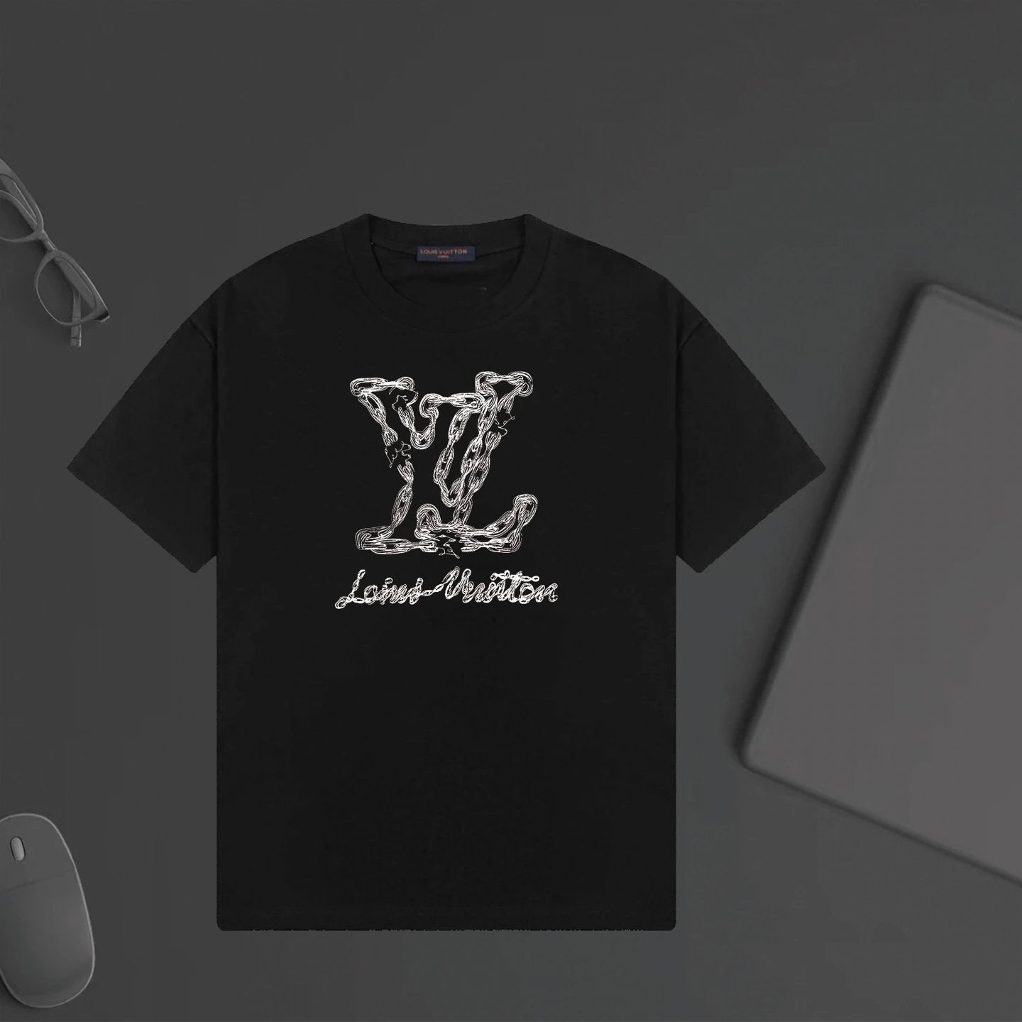 Louis Vuitton LV T-shirt Chest Letter Print logo round Neck Short Sleeve25ss New Pure Cotton Unisex Style T T-shirt OS Loose Fit Base Shirt Half Sleeve T-Shirt Top Half Sleeve