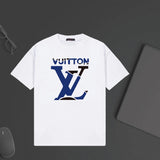 Louis Vuitton LV T-shirt Chest Patchwork Letter Print logo round Neck Short Sleeve25ss New Pure Cotton Unisex Style T T-shirt OS Loose Fit Base Shirt Top Half Sleeve T-Shirt