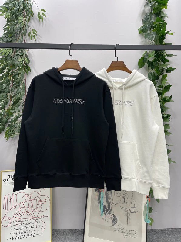 OFF -White Hoodie Top Version Counter Same Style Heavy New Casual Hooded Sweater Versatile Loose Hoodie Trendy Pure Cotton