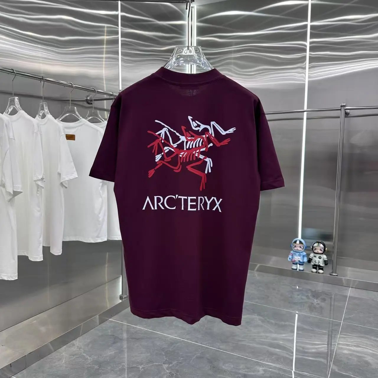 Arc'teryx T-shirt Back Double Color Ghost Bird Pattern Print logo round Neck Short Sleeve25ss New Pure Cotton Unisex Style T T-shirt OS Loose Fit Base Shirt Half Sleeve T-Shirt Top Half Sleeve