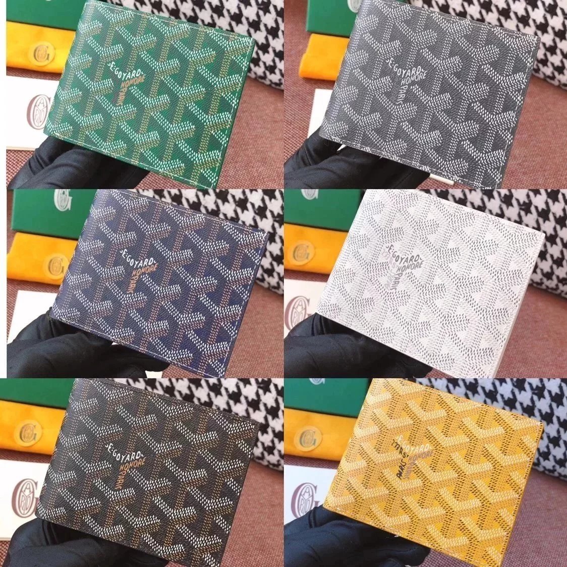 Goyard Bag Top version Tax-Free Classic Short Folding Wallet Men's Wallet Short Wallet Men's and Women's Same Coin Purse Card Holder