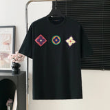 Louis Vuitton LV T-shirt Chest logo Embroidered Crew Neck Short Sleeve25ss New Pure Cotton Unisex Style T Casual T-Shirt Base Layer Shirt OS Loose Fit Half Sleeve Top Plus Size