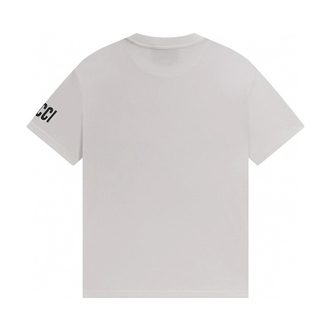 Gucci T-shirt Chest Art Ink Painting Pattern Print logo round Neck Short Sleeve25ss New Pure Cotton Unisex Style T Casual T-Shirt Base Layer Shirt OS Loose Fit Half Sleeve Top Plus Size