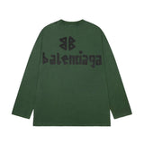 Balenciaga Hoodie Yellow Tape Frayed Washed Vintage Distressed Crewneck Sweatshirt Crewneck Sweatshirt Long Sleeve Base Shirt Outerwear Trendy Unisex Sports Casual OS Loose Fit Versatile New Autumn Winter Collection