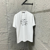 Louis Vuitton LV T-shirt Classic Circle Letter Flocking Print Crew Neck Short Sleeve Pure Cotton T T-shirt ins Unisex Simple Summer New Casual Base Shirt T-Shirt