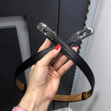 Hermes Belt Top version New Full Set Belt Women's First Layer Cowhide Leather Casual All-Matching Fashion Belt Kelly Women's Thin Belt