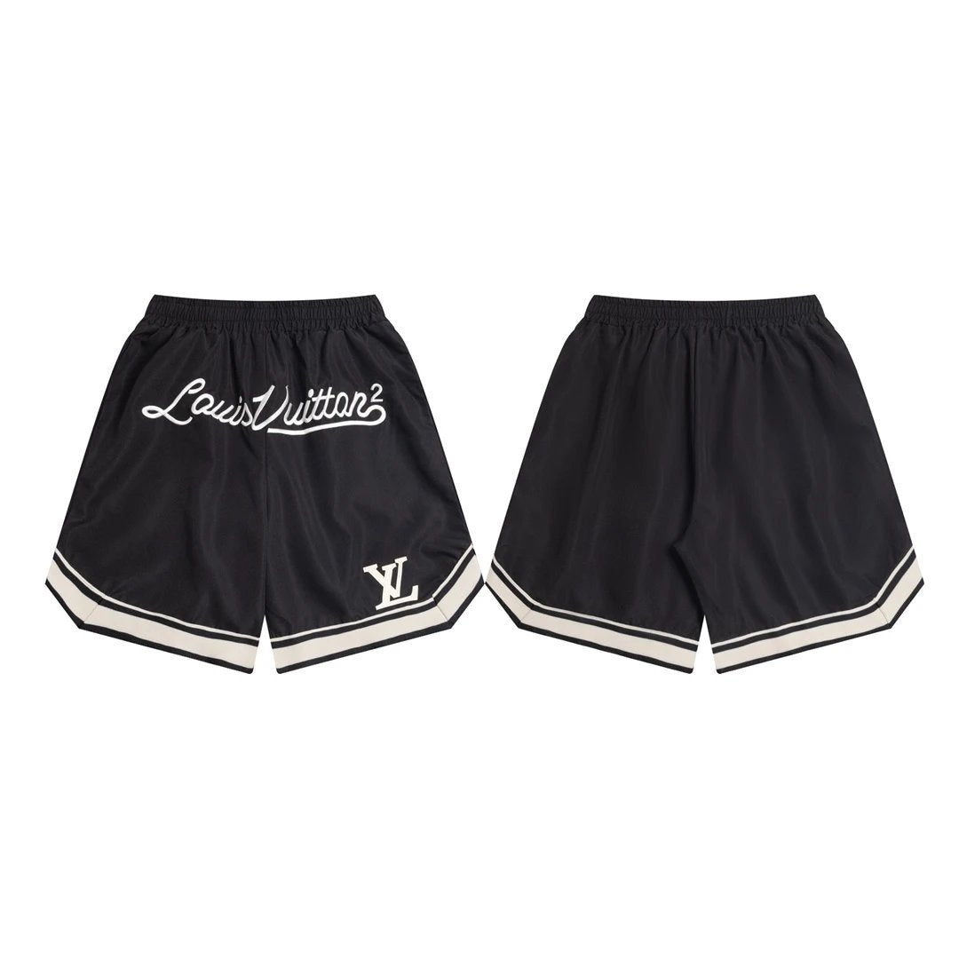 Louis Vuitton LV Shorts Front Body Large Letter Embroidery logo Five-point Shorts25ss New Drawstring Casual Summer Pants American Style5Two-in-One Casual Sweatpants for Men and Women, Pure Cotton Joggers