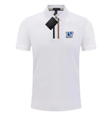 Louis Vuitton LV T-shirt Unique Letter Print on Chest logoPOLO Shirt Lapel Short Sleeve25ss New Unisex Summer Short Sleeve OS Loose T Business Half Sleeve Shirt Plus Size T-Shirt