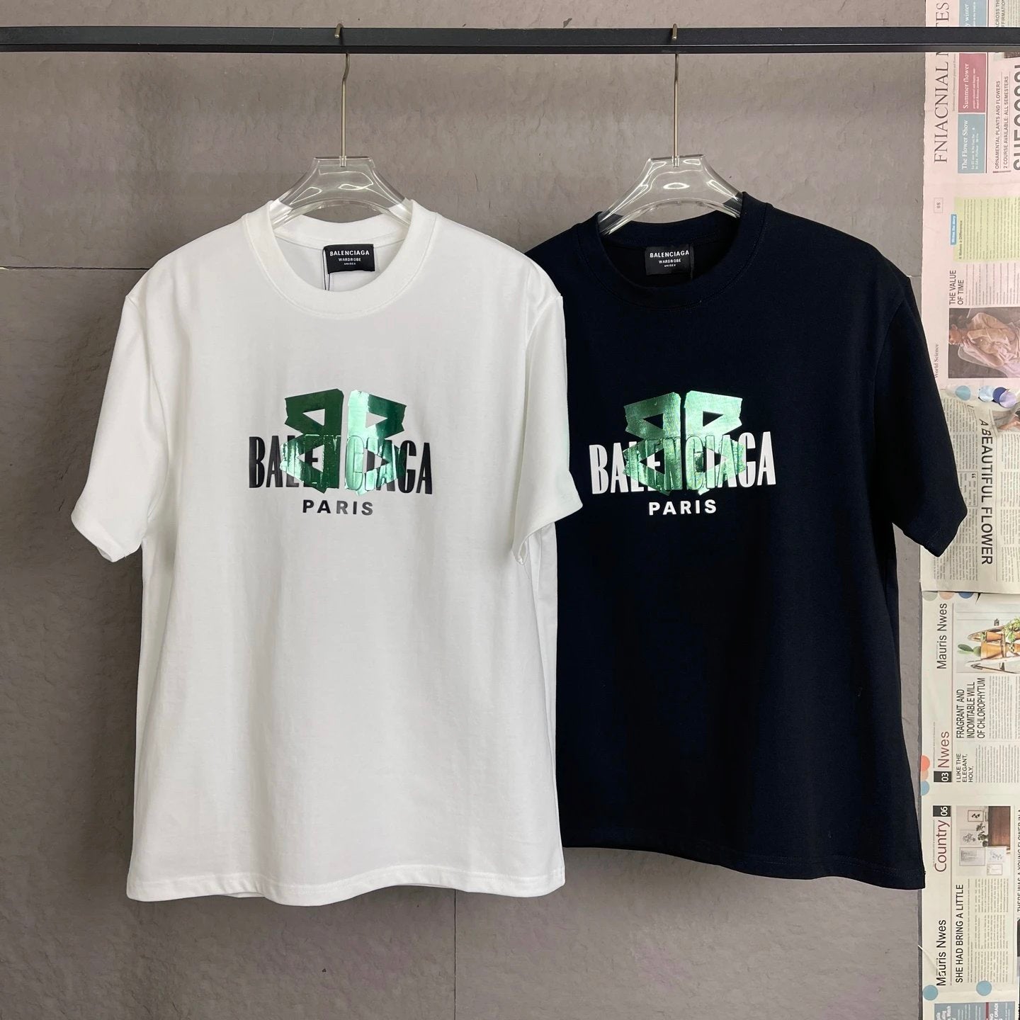 Balenciaga T-shirt 3D Chest Adhesive Double B Letters logo round Neck Short Sleeve25ss New Pure Cotton Unisex Style T T-shirt OS Loose Fit Base Shirt Top Half Sleeve T-Shirt