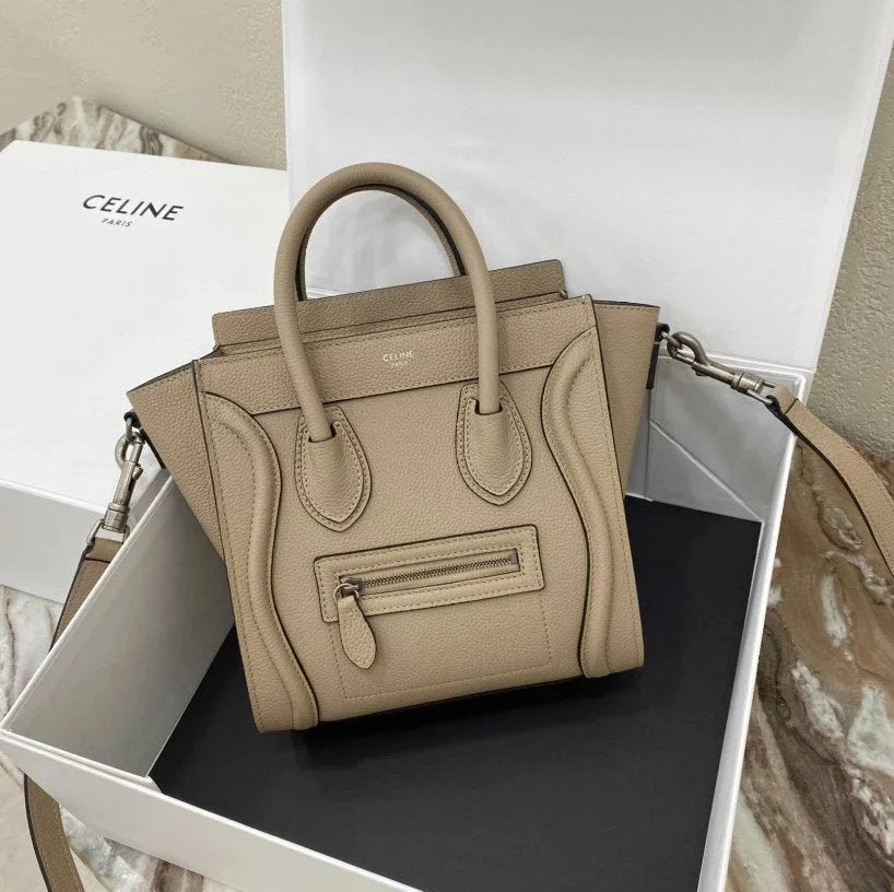 Celine women's bag Top version 【Original High Version】Classic Nano Smiling face bag Luggage Smiling Face Bag Bat Bag Handbag Crossbody Shoulder Bag168253