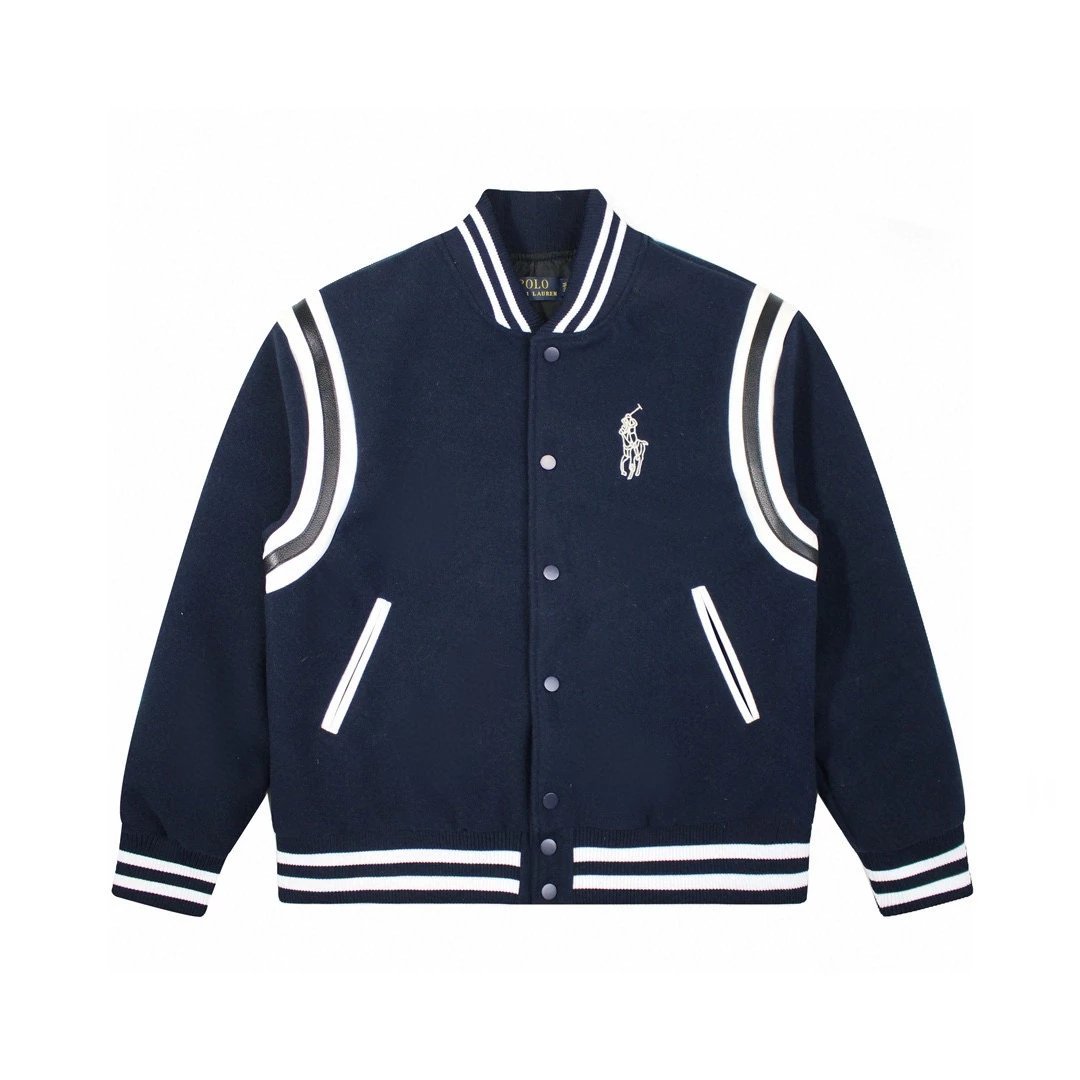 Ralph Lauren Jackets Top Version Label2023Year Three-Dimensional Back Printed Letters logo Baseball Uniform for Women