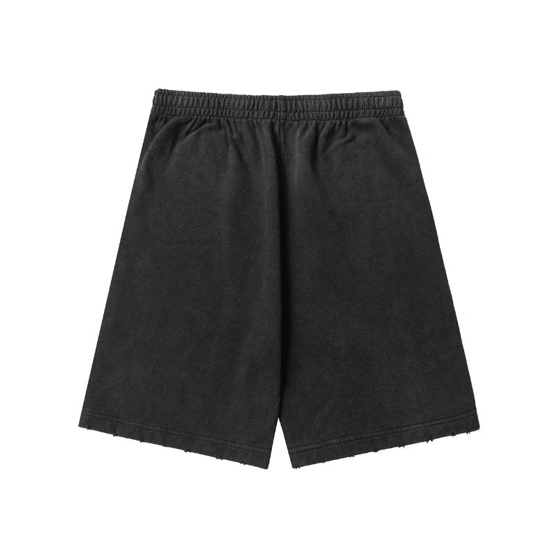 Balenciaga Shorts Red M Label LOGO Embroidered Vintage Shorts Five-Point Drawstring Heavy American Casual Summer Pants5Two-in-One Casual Sweatpants for Men and Women